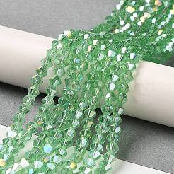 Transparentes perles de verre de galvanoplastie brins&nbsp;GLAA-F029-3mm-A24