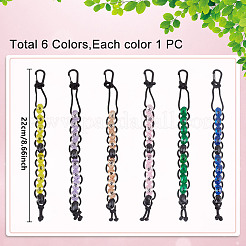 6 шт. шнур из полиэстера и спандекса и смоляные бусины для гольфа подсчет ударов счетчик очков&nbsp;HJEW-DR00175