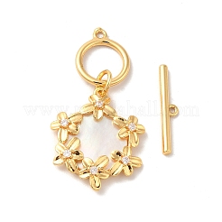 Chiusure a levetta in ottone con pavé di zirconi chiari&nbsp;KK-M243-09G-01