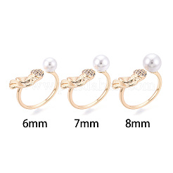 Кольца-манжеты из рыбьей латуни с микропаве из прозрачного кубического циркония KK-T076-52G