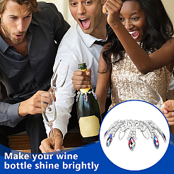 4 шт. стеклянные стразы цепочки для чашек подвески для бокалов вина HJEW-OC00241