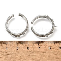 Латунные оправы для колец-манжет с прозрачными кубическими цирконами KK-K398-11P