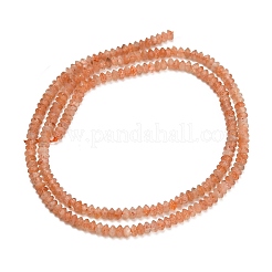 天然石サンストーンビーズ連売り  双円錐形  多面カット  3x2mm  穴：0.6~0.7mm  約194~196個/連  15.28~15.43インチ（38.8~39.2cm）&nbsp;GG-CBAA9B4-A05-02