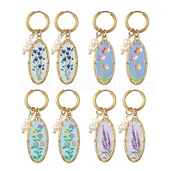 Pendientes de aro pequeños de acero inoxidable 304 estampados&nbsp;EJEW-JE07394
