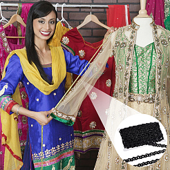 11м полиэстеровые ленты с пайетками OCOR-WH0078-281A