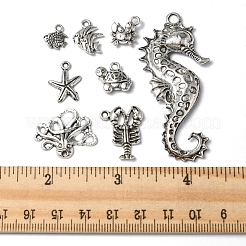 48 шт. 8 стильные подвески из сплава на тему морских животных в тибетском стиле FIND-FS0001-53