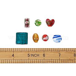 Ручная серебряная фольга стеклянные бусины Lampwork FOIL-CD0001-01