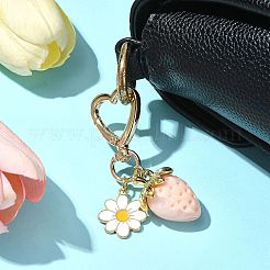 Pendentif décoratif en acrylique en forme de fraise&nbsp;HJEW-SW00120-04