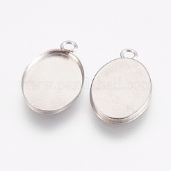 Подвеска-кабошон из нержавеющей стали 304&nbsp;STAS-F167-12P