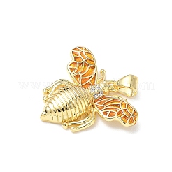 Латунные подвески с микропаве из кубического циркония и эмали&nbsp;KK-L253-05G