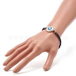Pulsera elástica de mal de ojo para niña mujer&nbsp;BJEW-JB06959-01