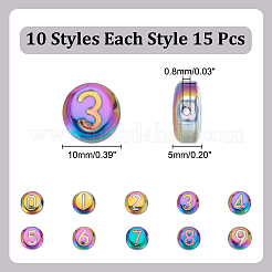 150шт 10 цвета гальванические стеклянные бусины&nbsp;GLAA-AR0001-79A