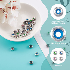 40 шт. 4-х цветные бусины из нержавеющей стали 304 STAS-MP0001-04