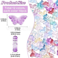 120шт 12 стиля прозрачные стеклянные бусины&nbsp;GLAA-YW0003-79