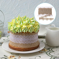 5 ярд ленты из металлической пряжи с цветочной кружевной отделкой SRIB-HY0001-07B