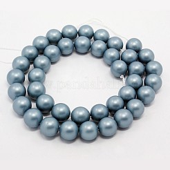 Runde Schale Perle frosted Stränge&nbsp;X-BSHE-I002-6mm-323