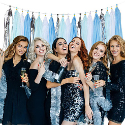 Гирлянда из кисточек из папиросной бумаги&nbsp;AJEW-WH20006-110B