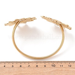 Браслеты-манжеты с цветком из нержавеющей стали 304 для женщин&nbsp;BJEW-Z157-02G-03