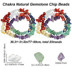 2 нити чакра натуральные смешанные драгоценные камни чип бусины нити G-BBC0001-44