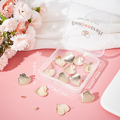 20 шт. фурнитура для сережек-гвоздиков в форме сердца из латуни&nbsp;KK-BBC0004-89