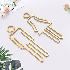 Letreros para baños de hombres y mujeres con respaldo adhesivo acrílico&nbsp;AJEW-WH20054-401B