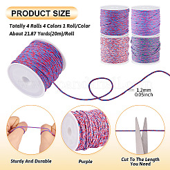 4 рулон хлопчатобумажной нитки для плетения 4 цветов OCOR-TA0002-68B