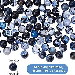 3 нити натуральных огненных агатов с трещинками G-NB0003-46