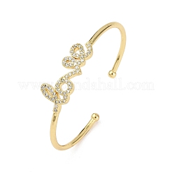 Браслеты из латуни с прозрачным кубическим цирконием в микропаве BJEW-H209-07G