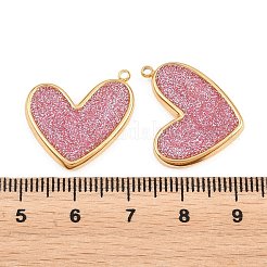 Anhänger aus Edelstahl 304 mit Emaille und Glitzerpulver&nbsp;STAS-G398-19G-04