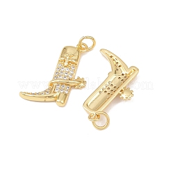 Pendentifs avec zircon cubiques à micro-pavés en laiton&nbsp;KK-P339-14G