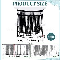 1 metro di nastro con nappe e perline di vetro&nbsp;DIY-FG0010-38A
