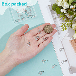 20 Stk. Messing Micro Pave klar Zirkonia Charms&nbsp;KK-BC0015-34P