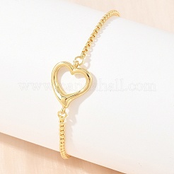 Braccialetti di collegamento del cuore in ottone per le donne&nbsp;KK-CBA68DA-02