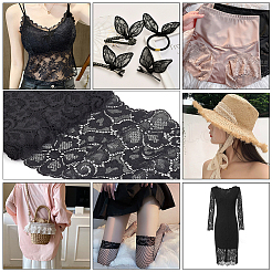 Полиэфирная кружевная цветочная ткань DIY-WH0034-95B