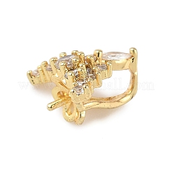 Латунные серьги-кольца из прозрачного кубического циркония KK-D369-03G