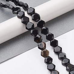 Нити бусин из натурального черного агата&nbsp;G-K359-C12-01