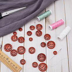 40 шт. 4-х видовая плоская круглая базовая пришивная пуговица с 2 отверстиями&nbsp;FIND-GF0004-85B