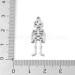 304ステンレスペンダント  スケルトンチャーム  レーザー切断  変色防止  ステンレス鋼色  27.5x9.5x1.5mm  穴：1.5mm&nbsp;LS-STAS-U041-02E-P