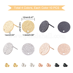 40 pieza de accesorios para pendientes de acero inoxidable 304 con revestimiento iónico (IP) de 4 colores&nbsp;STAS-DC0001-48