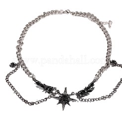 Женское колье-чокер со звездой и крыльями из нержавеющей стали 304 с блестящими стразами FS-WG57FF6-01