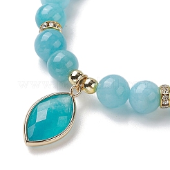 Естественно нефрита браслеты простирания BJEW-JB10092-02