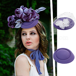 6 шт. 6-цветная бархатная ткань мини-шапочка-вуалировщик с основой AJEW-NB0005-97