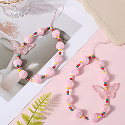 Ремешок для мобильного телефона с акриловыми бусинами AJEW-WH20006-62