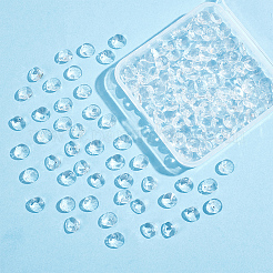 200個のガラスチャーム  多面カット  コーン  透明  8x4mm  穴：1~1.2mm&nbsp;RGLA-SP0001-03A