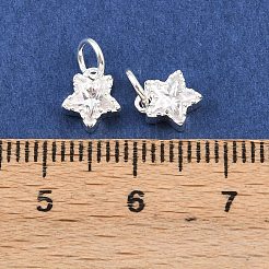 925 breloque en argent sterling avec zircone cubique transparente&nbsp;STER-A049-08B-S