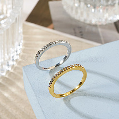 2 bague en alliage bicolore avec strass en cristal&nbsp;RJEW-TADJ0001-01A