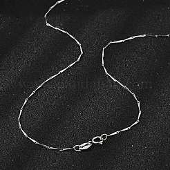 925 стерлингового серебра скручены панели ссылок цепи ожерелья NJEW-H056-01A-P