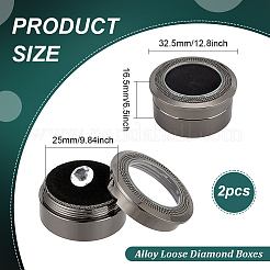 Scatole di diamanti sciolti in lega&nbsp;CON-WH0104-11A-B