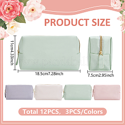 12 sac de rangement portable en cuir PU avec fermeture éclair&nbsp;ABAG-WA0001-03