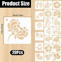 20 pochoir en plastique creux pour dessin et peinture&nbsp;DIY-GF0012-41